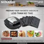 Panineuse Multi Grill 7en1 760W Sonashi SSM-862 – شواية كهربائية سوناشي 760 واط SSM-862