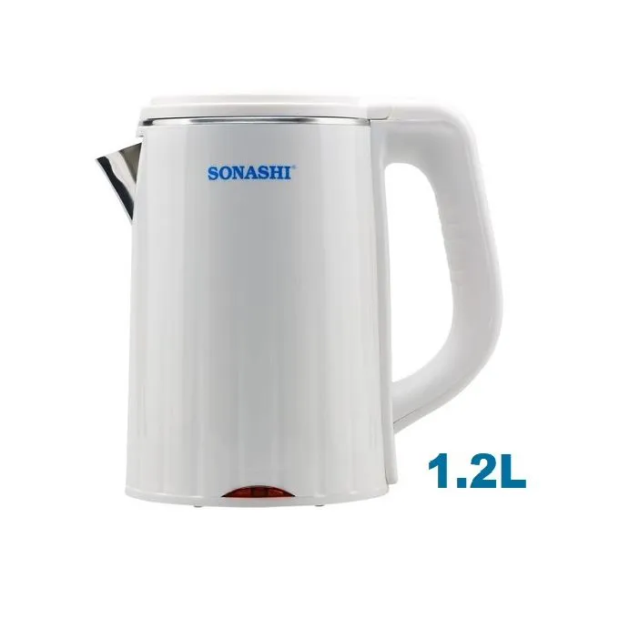 Bouilloire Electrique Sans Fil en Inox 1.2L 1620W Sonashi SKT-1201N