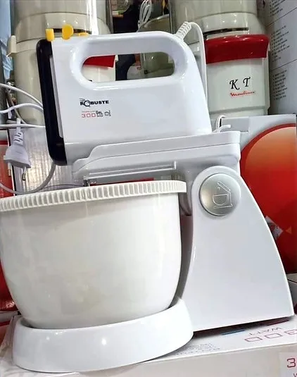 Batteur avec bol rotatif 300W Blanc Robuste T300