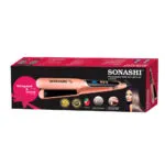 Lisseur En Céramique Avec Technologie De Chauffage PTC 220°C Sonashi SHS-2084 Rouge – مكواة شعر سوناشي أحمر سيراميك SHS-2084