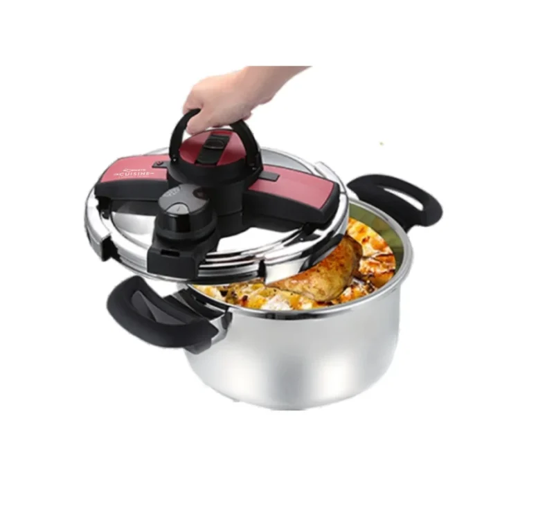 Cocotte Minute en inox 18/10 + Cuite a vapeur + Joint  +Couvercle en verre Robuste