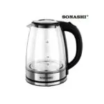Bouilloire en verre LED 1.8L 1500W Sonashi SKT-1809 – غلاية ماء كهربائية سوناشي 1.8 لتر 1500 واط زجاج SKT-1809