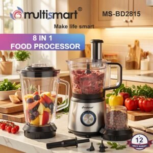 Robot Multifonction inox - Blender En Verre - 800W Multismart MS-BD2815