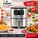 AirFryer inox 4.5L -1400W CRISTOR KFA370XN – قلاية هوائية كريستور 4.5 لتر 1400 واط إينوكس KFA370XN