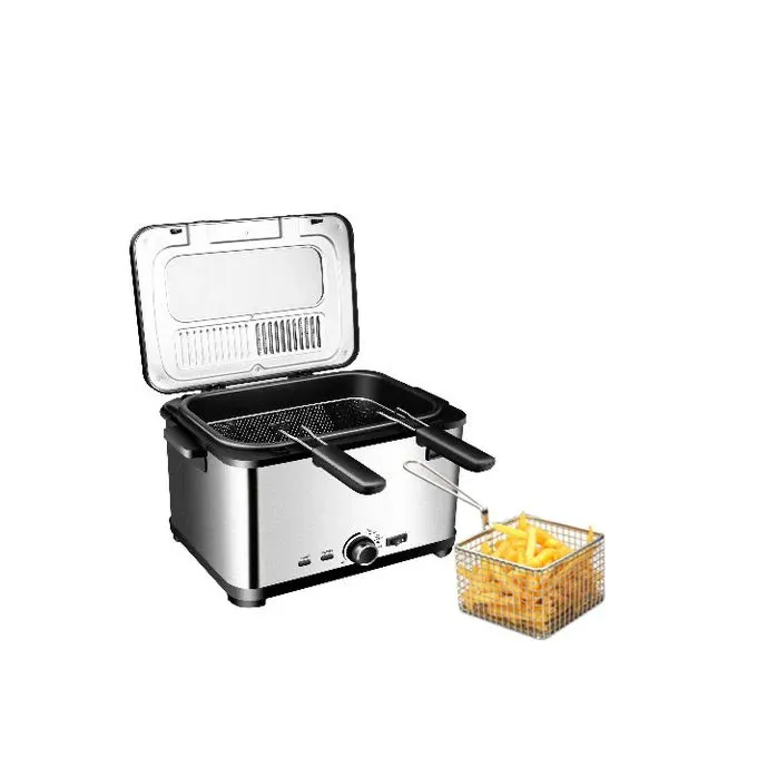 Friteuse inox 4L -  2000 W  avec 03 panier SilverCrset  DF3700