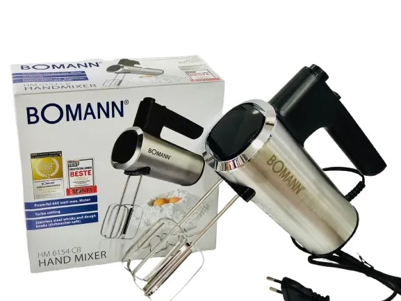 Batteur inox 600W 05 vitesses + Turbo Bomann HM 6154 CB
