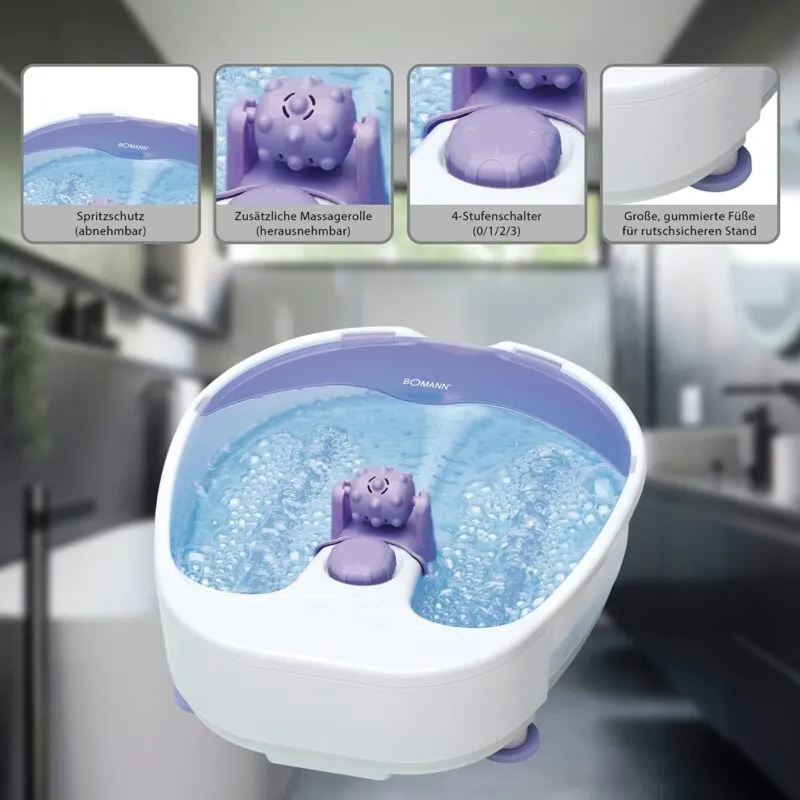 Bain de Massage pour Pieds Bomann Violet/Blanc