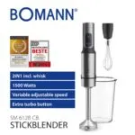 Bras Mixeur inox 2En1 - 1500 W - 4 Lames Bomann SM 6128 CB – خلاط كهربائي بومان 1500 واط إينوكس