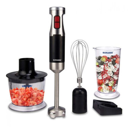 Mixeur Plongeur INOX 3en1 - 04 Lames -  600W Sonashi SHB-179JBC