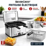 Friteuse inox 4L - 2000 W avec 03 panier SilverCrset DF3700 – قلاية هوائية 4 لتر 2000 واط إينوكس DF3700