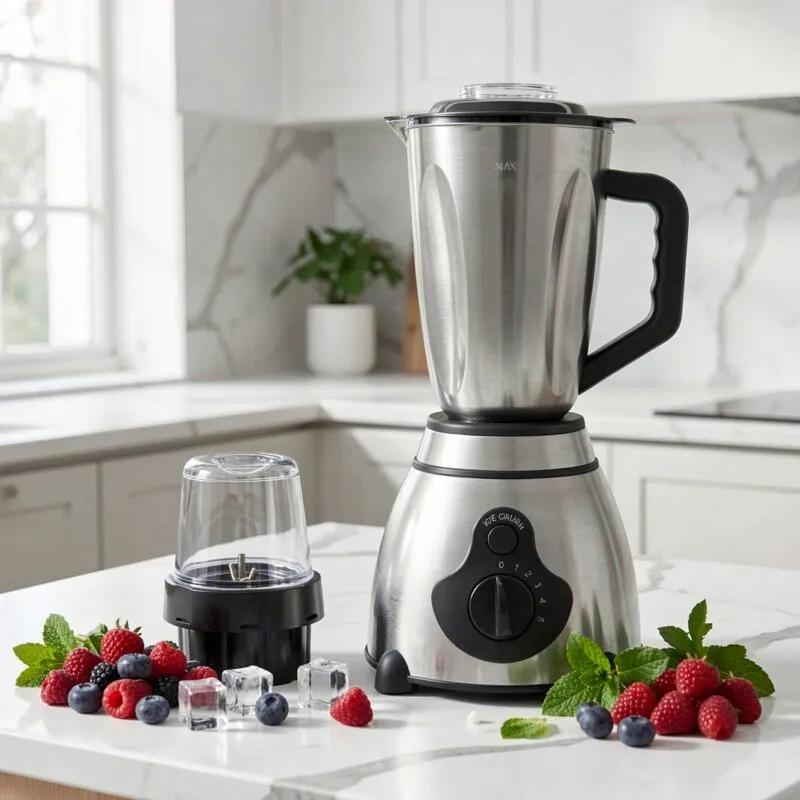Blender inox 2 en 1 - 1.5L - 1000W - 06 Lames Rhinos
