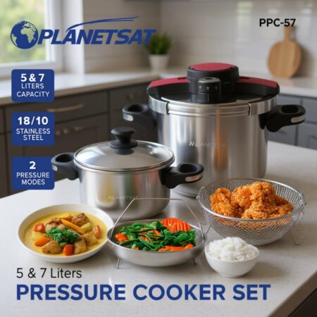 Cocotte 6 Pcs - 5 + 7 L - inox 18/10 PlanetSat PPC-57