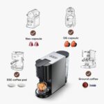 Cafetière inox 4 en 1 Multi-Capsules et Café Poudre19 Bar 1450W Brendmann BS-600L – آلة قهوة 600 لتر 1450 واط إينوكس BS-600L