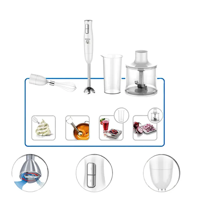 Mixeur plongeant inox 3 en 1 - 300W Robuste MP 3en1