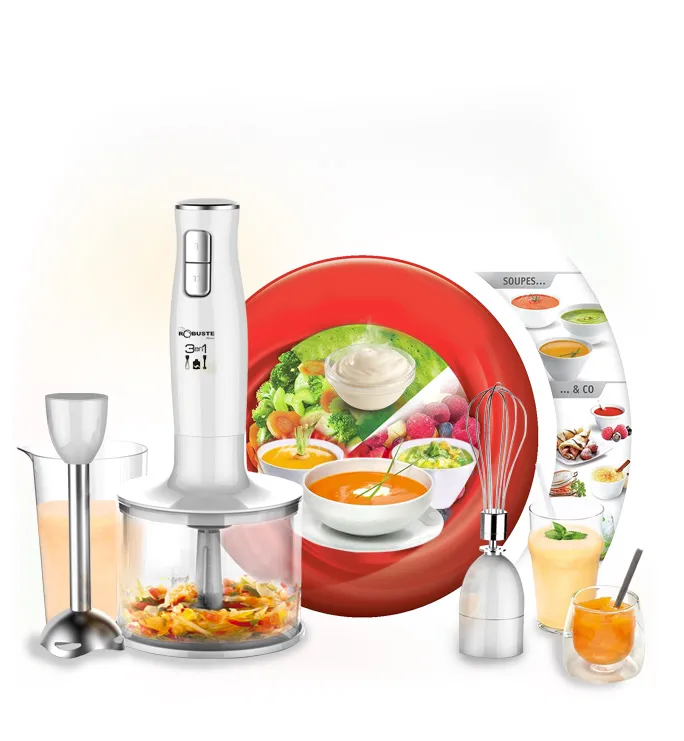 Mixeur plongeant inox 3 en 1 - 300W Robuste MP 3en1