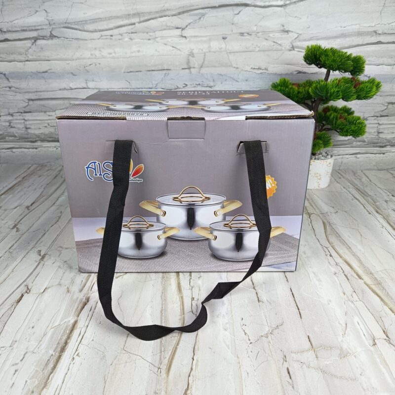 Série 3 Marmites Luxe  En INOX Alsie
