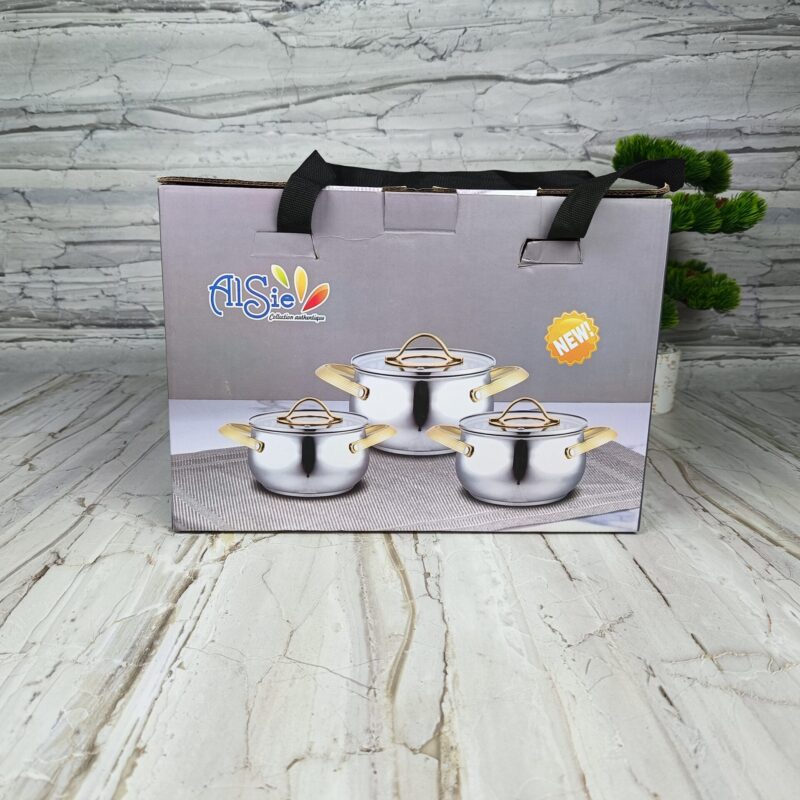 Série 3 Marmites Luxe  En INOX Alsie
