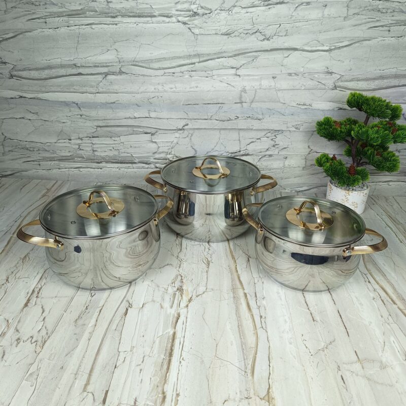 Série 3 Marmites Luxe  En INOX Alsie