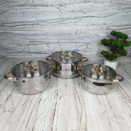 Série 3 Marmites Luxe En INOX Alsie