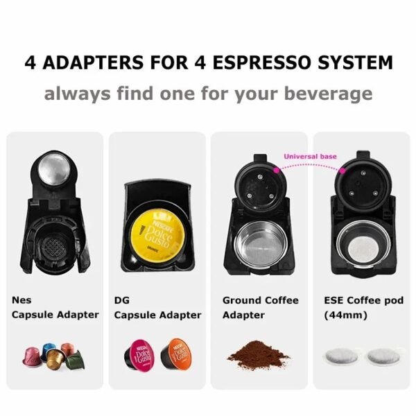 Machine a Café INOX Multi-Capsules 4 En 1 -1450W - 19 Bar 0.8L SilverCrest – Image 6