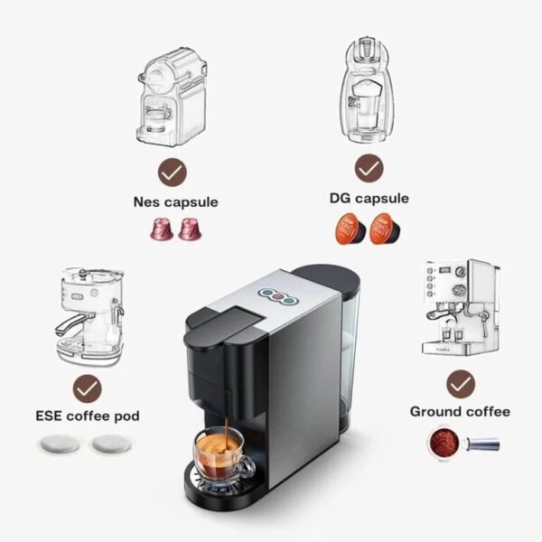 Machine a Café INOX Multi-Capsules 4 En 1 -1450W - 19 Bar 0.8L SilverCrest – Image 4
