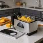Friteuse inox 3.5L 2000W Multismart MS-FR1103 – قلاية هوائية مولتي سمارت 3.5 لتر 2000 واط إينوكس MS-FR1103