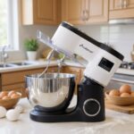 Pétrin Double Crochet Multismart 8L 1500W avec 4 Accessoires et afficheur LCD– Noir/Blanc MS-SM2408 – عجانة كهربائية مولتي سمارت 8 لتر 1500 واط أسود أبيض MS-SM2408