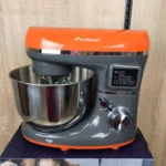 Pétrin Double Crochet Multismart 6.2L 1500W 3Kg avec 04 Accessoires et afficheur LCD - Orange/Gris Multismart MS-SM2206 – عجانة كهربائية مولتي سمارت 6.2 لتر 1500 واط رمادي MS-SM2206