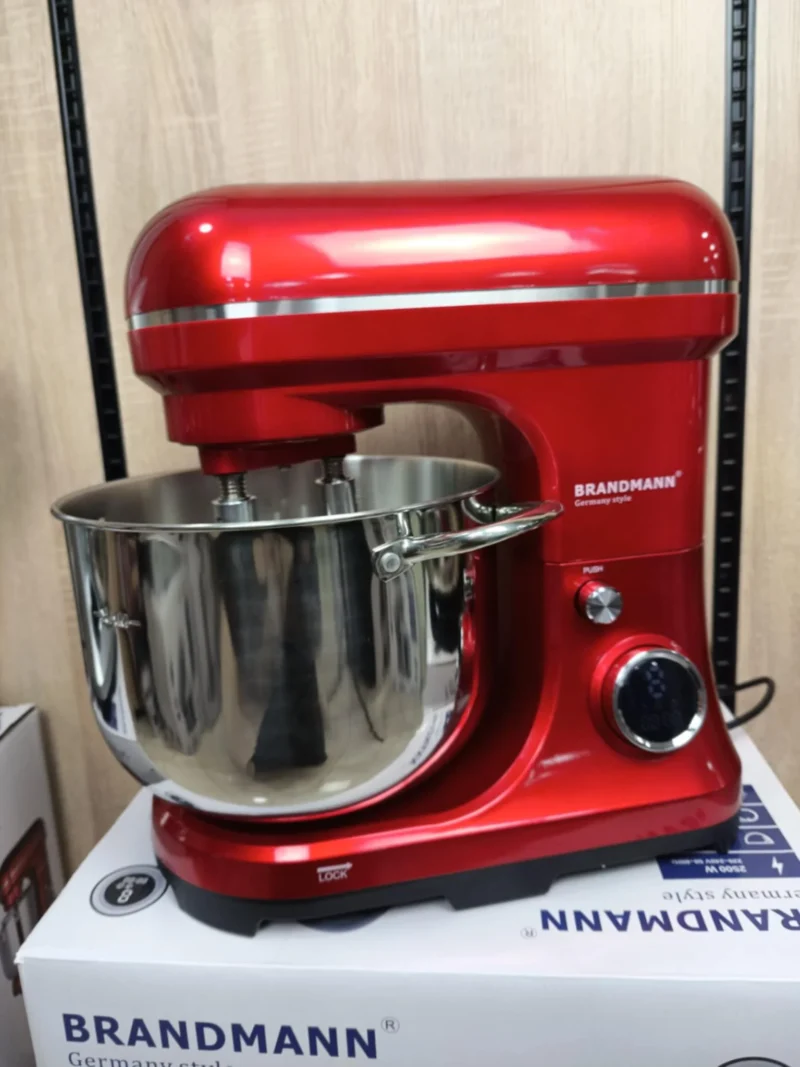 Robot Pétrin Double Crochet – 2500 W 10 L 5Kg BRANDMANN BR-STM-001 Rouge