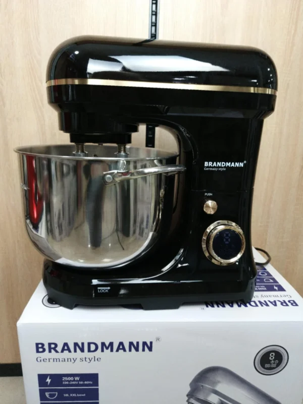 Robot Pétrin Double Crochet – 2500 W 10 L 5Kg BRANDMANN BR-STM-001 Noir – Image 2