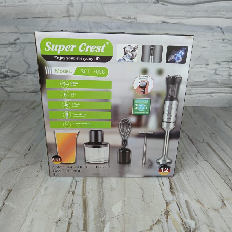 Bras Mixeur inox 5 en 1 - 3000W SuperCrest SCT-7008