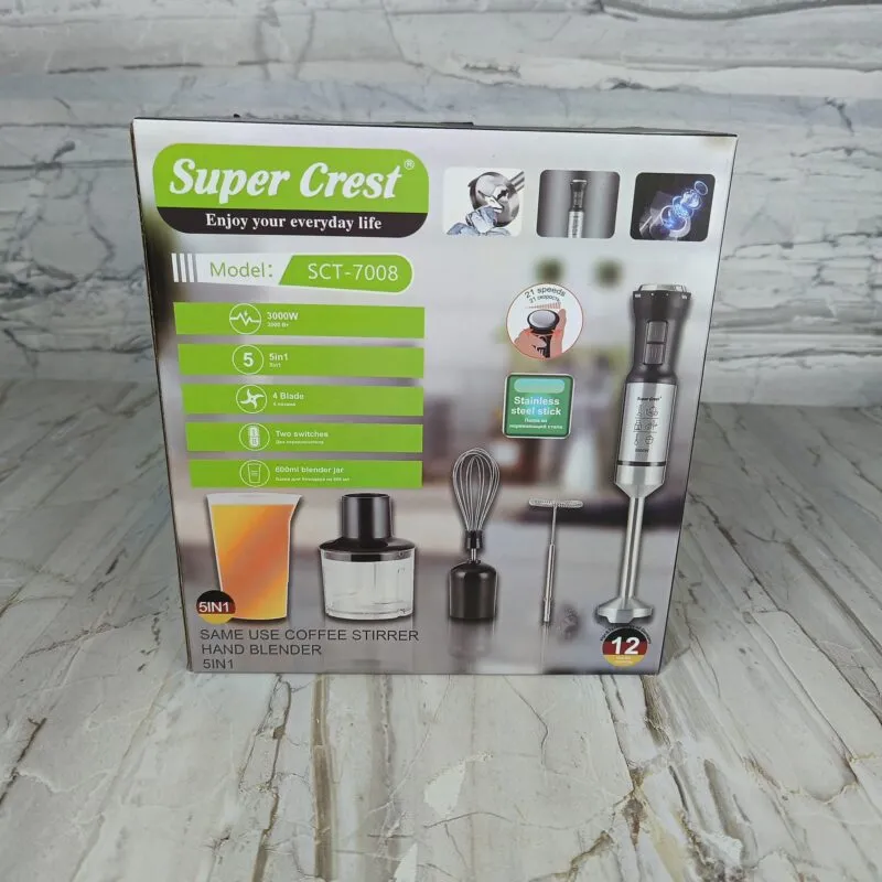 Bras Mixeur inox 5 en 1 - 3000W SuperCrest SCT-7008