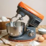 Pétrin Double Crochet Multismart 6.2L 1500W 3Kg avec 04 Accessoires et afficheur LCD - Orange/Gris Multismart MS-SM2206 – عجانة كهربائية مولتي سمارت 6.2 لتر 1500 واط رمادي MS-SM2206