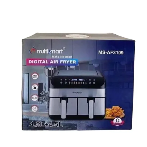 AirFryer inox 09L Double Bac 2400W  Multismart MS-AF3109