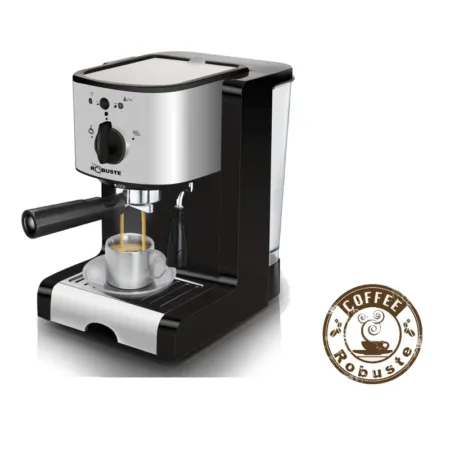 Machine à café a Bras inox 15 bar 1350W 1.25L Café Poudre Robuste CBI15B