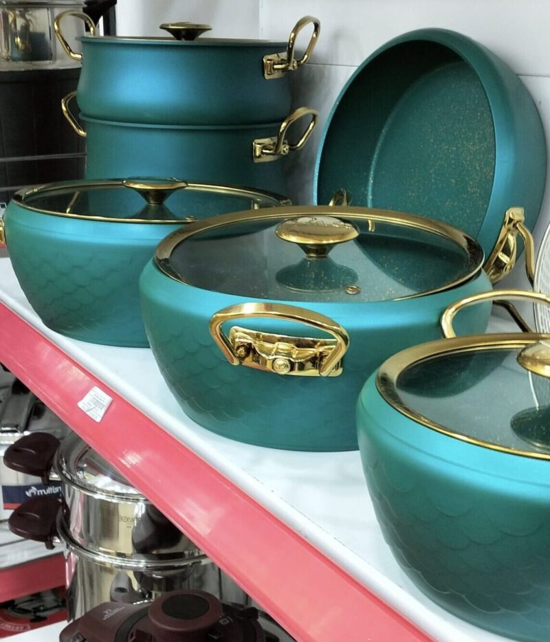 Batterie de cuisine Luxe Granite 11 pièces OMS Verte