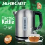 Bouilloire Electrique Sans Fil En Inox SilverCrest - 1 L 2200 W - KE02403A-GS – غلاية ماء كهربائية سيلفر كرست 1 لتر 2200 واط إينوكس KE02403A-GS
