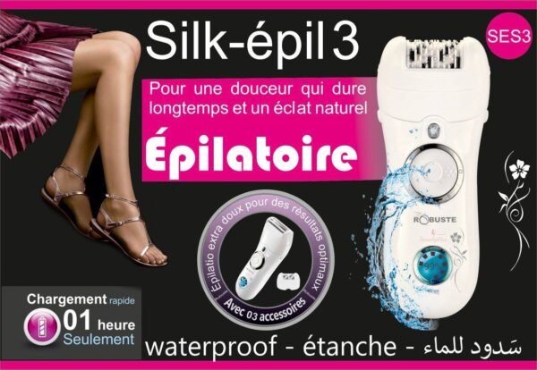 Epilateur électrique Rechargeable Robuste Silk-épil 3 SES3 – Image 2