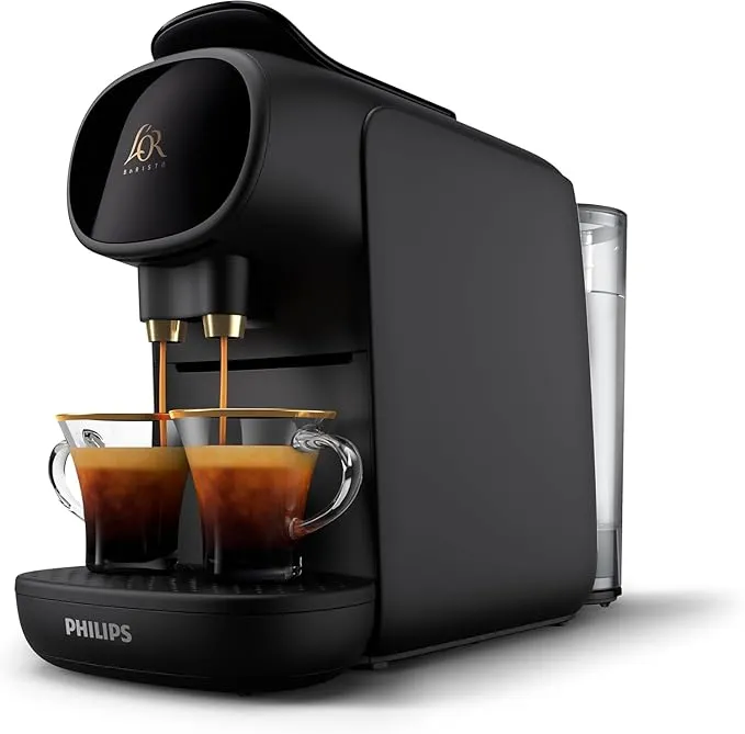 Machine à Café à Capsules, Piano Noir et gris , Reconnaissance des Capsules Doubles Philips L'Or Barista Sublime Original LM9012/60