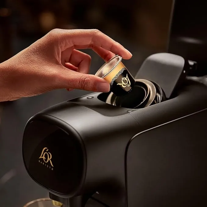 Machine à Café à Capsules, Piano Noir et gris , Reconnaissance des Capsules Doubles Philips L'Or Barista Sublime Original LM9012/60