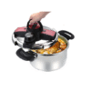 Cocotte 6 L Robuste inox 18/10 + 02 Joint + Couvercle En Verre + Panier Vapeur – Image 2