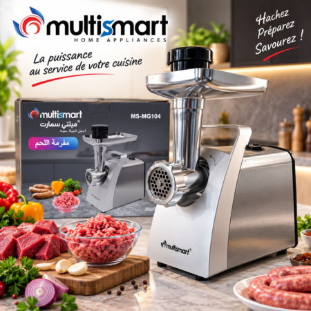Hachoir à viande en inox  500W avec Accessoires MULTISMART MS-MG1052