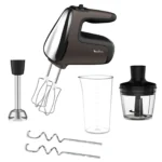Batteur Moulinex PowerMix Silence 600W - 7 accessoires Moulinex HM653910 – خفاق كهربائي مولينكس 600 واط HM653910