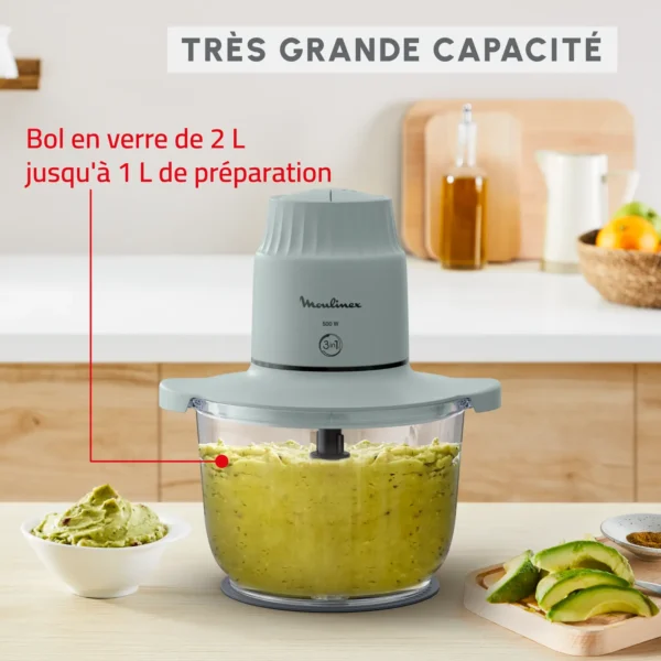 Choppeo, Hachoir avec bol en verre Moulinex , Capacité de 1 L, Verre borosilicate DJ603110 – Image 7