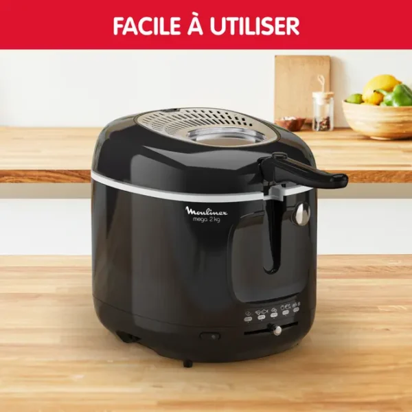 Friteuse Mega 2 KG Xxl pour 8 personnes Moulinex Am480870 Noir – Image 6