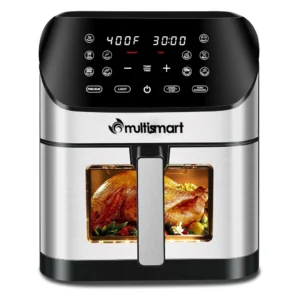 Friteuse INOX Sans Huile Numérique  6L 1500W Avec Fenêtre Multismart MS-AF3336