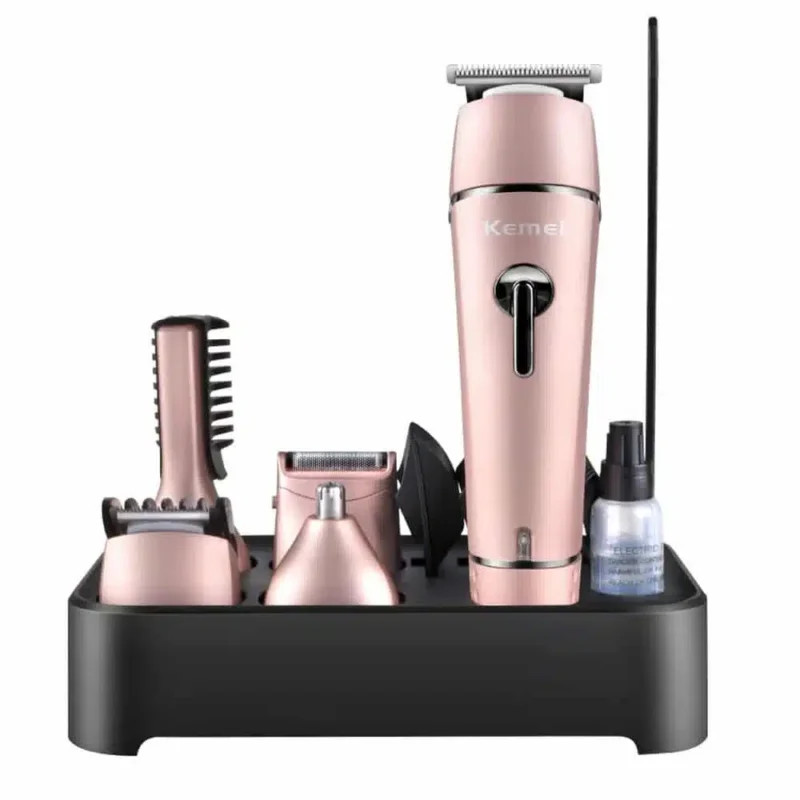 Tondeuse Cheveux Sans Fil Multifonction 10 en 1 Kemei KM-1015 Rose