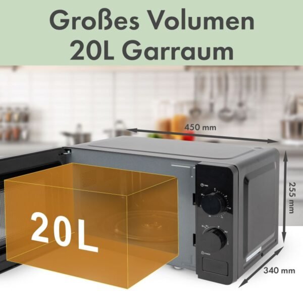 Micro-onde 20L 1150W Bomann MW 6014 CB Noir – Image 2