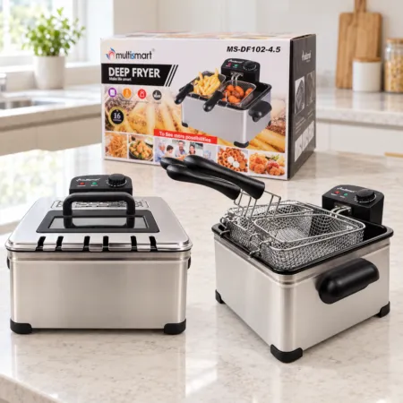 Friteuse inox électrique 4.5 L 2000W avec 3 Panier Multismart MS-FR1204