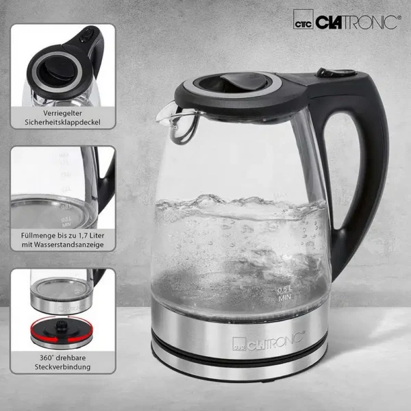 Bouilloire Électrique En Verre 1.7L Clatronic WKS3744 – Image 2